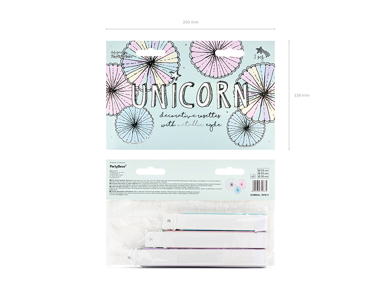 Fächer - Einhorn-Mix, 20 - 30 cm, 3er Set