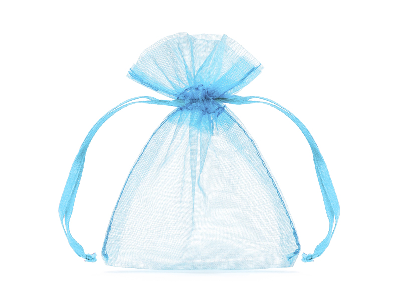 Organzasäckchen, 10cm, Himmelblau - 10 Stück