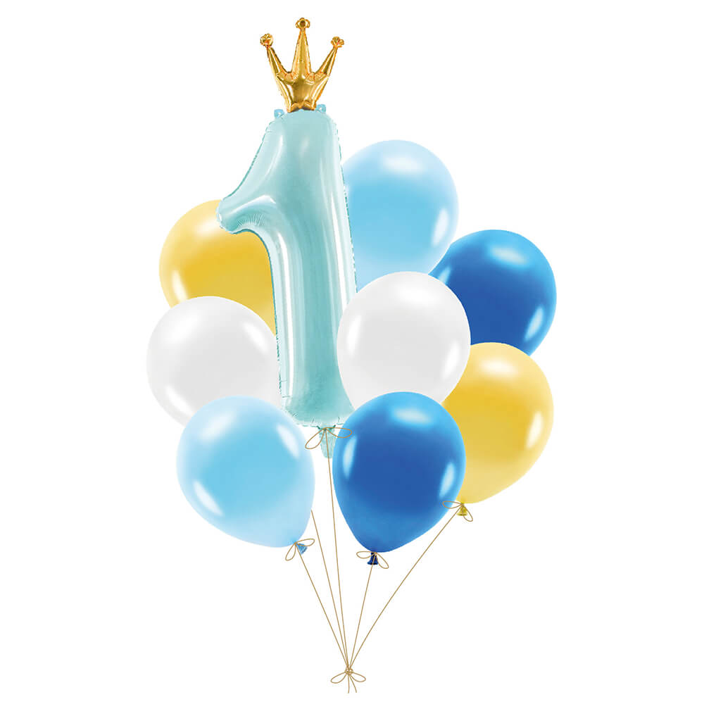 Luftballons Set Erster Geburtstag, Junge, 9-teilig