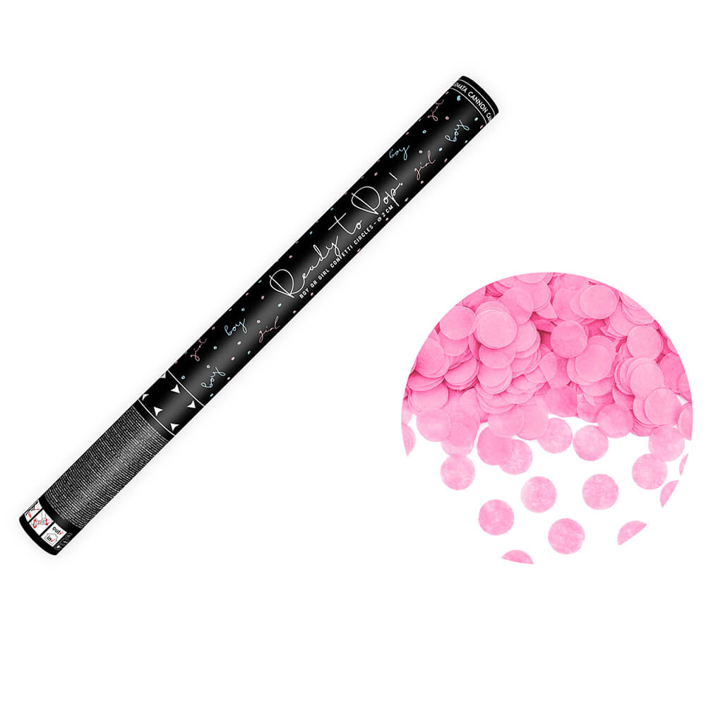 Party Popper Gender Reveal Rosa Konfetti Girl, 60cm