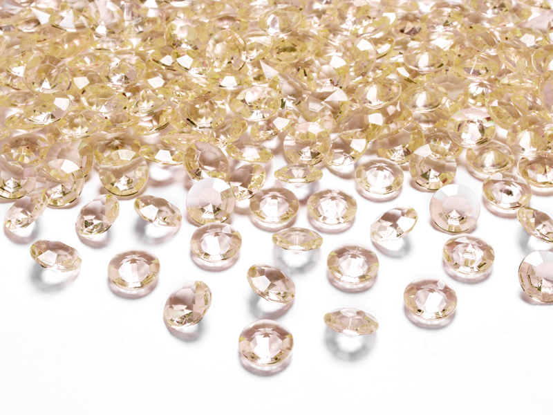 Streudeko Diamanten Gold, 12 mm - 100 Stk