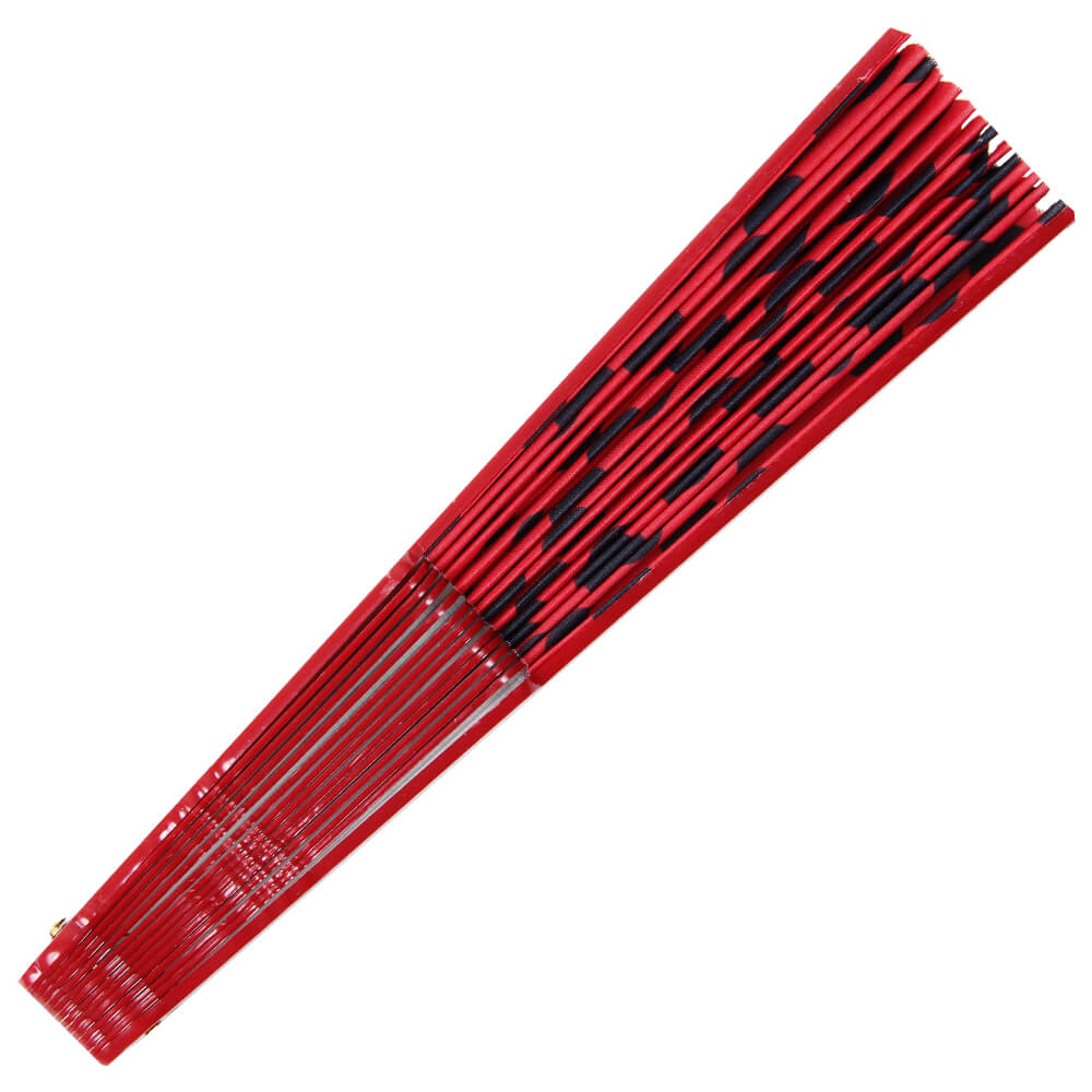 Windfächer rot schwarze Punkte Länge ca. 23 cm, Spannweite ca. 43 cm
