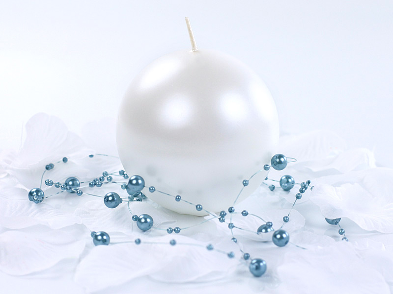 Kerzenkugel, Metallic Pearl, 8 cm - 6er Set
