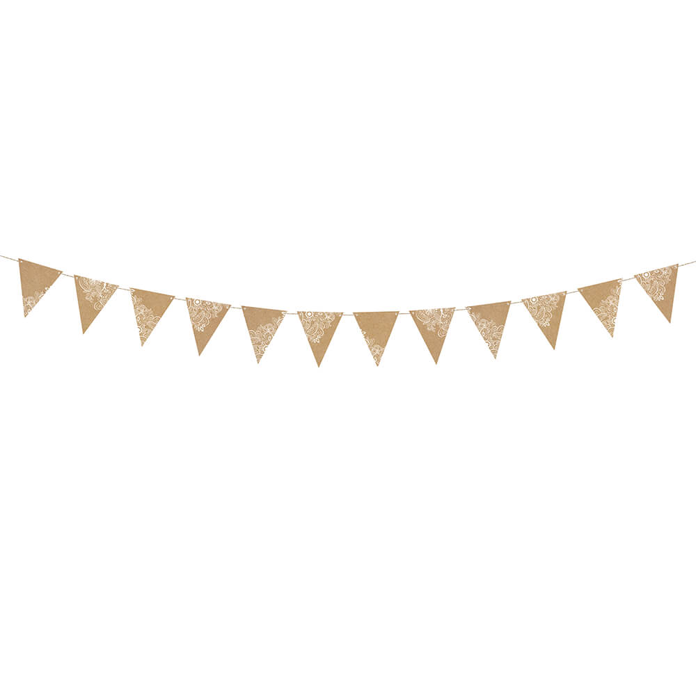 Flaggen-Girlande, Kraftpapier mit Aufdruck, 2,1 m
