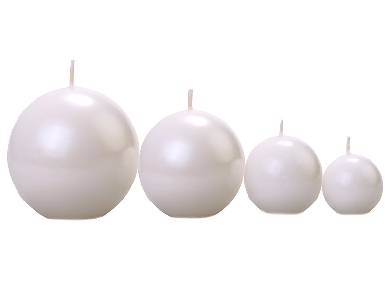 Kerzenkugel, Metallic Pearl, 8 cm - 6er Set