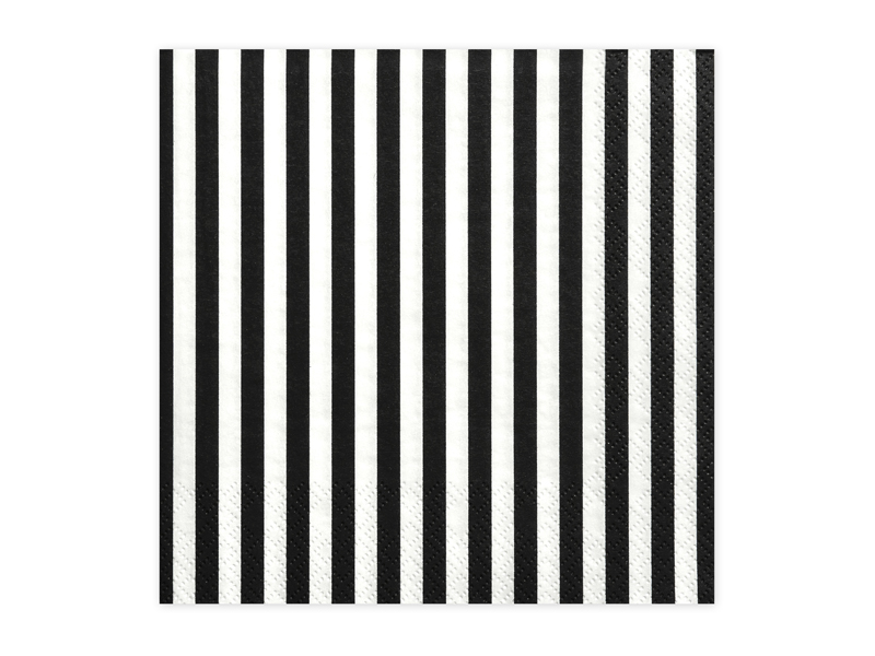 Servietten Schwarz/Weiß 33x33 cm, 20 Stk