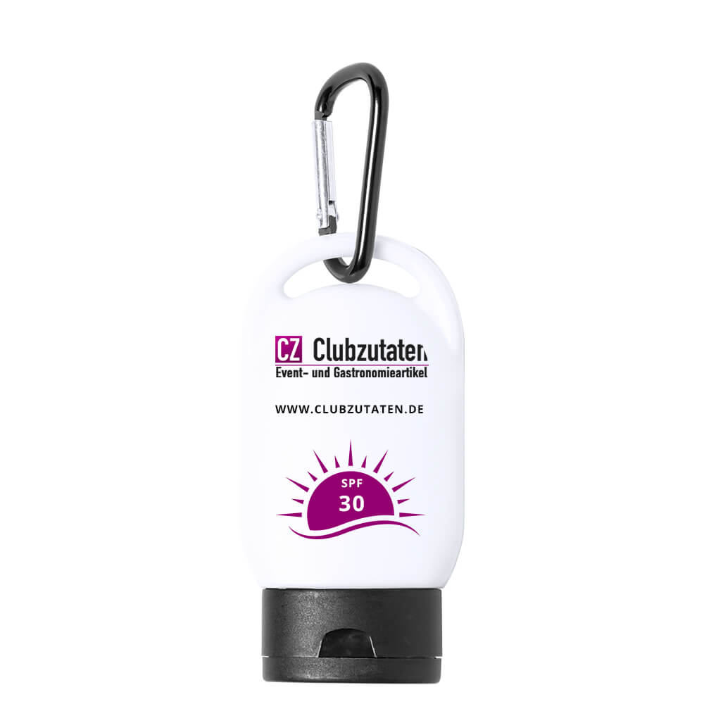 Sonnencreme 30ml mit ihrem Aufdruck