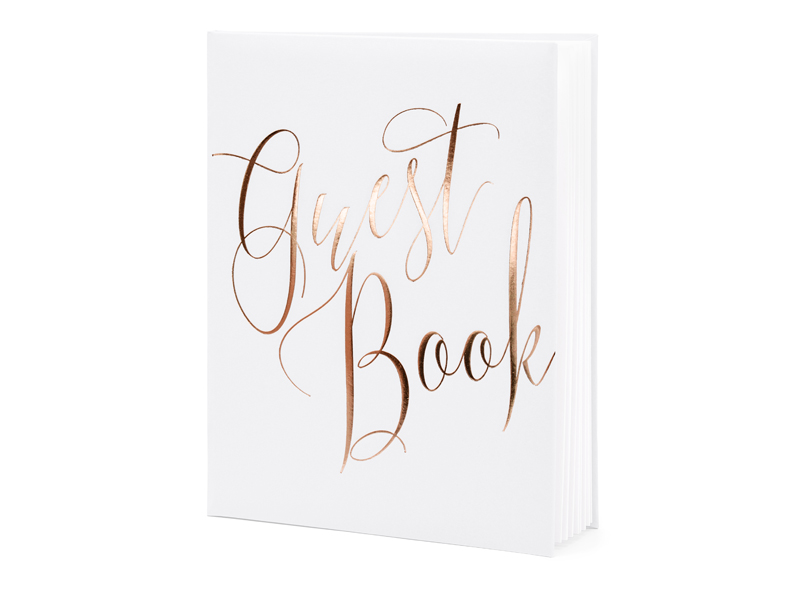 Gästebuch Weiß / Roségold 20x24,5cm, 22 Seiten
