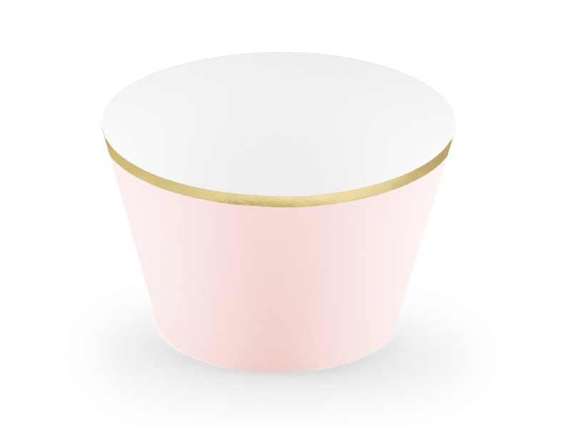 Cupcake-Wraps Mix, weiß / hellrosa 6 Stk