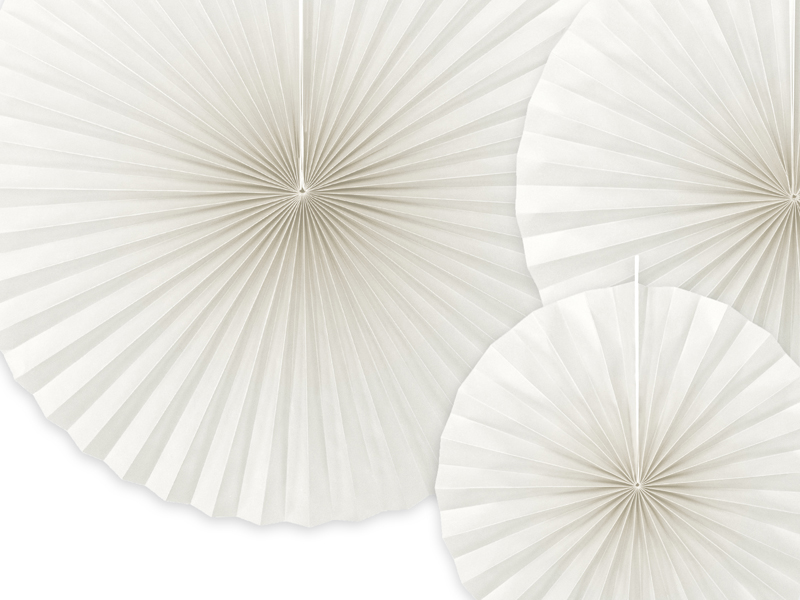 Fächer - Weiß, 20 - 40cm, 3er Set