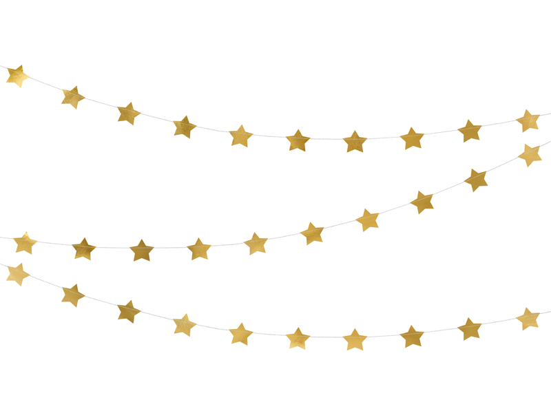 Sternen-Girlande in Gold, 3,6 m