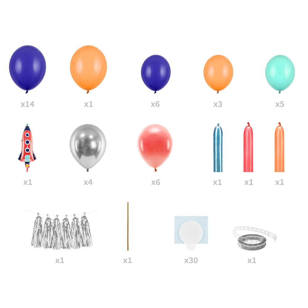 Ballongirlande - Raketen, Mix, 154x130cm