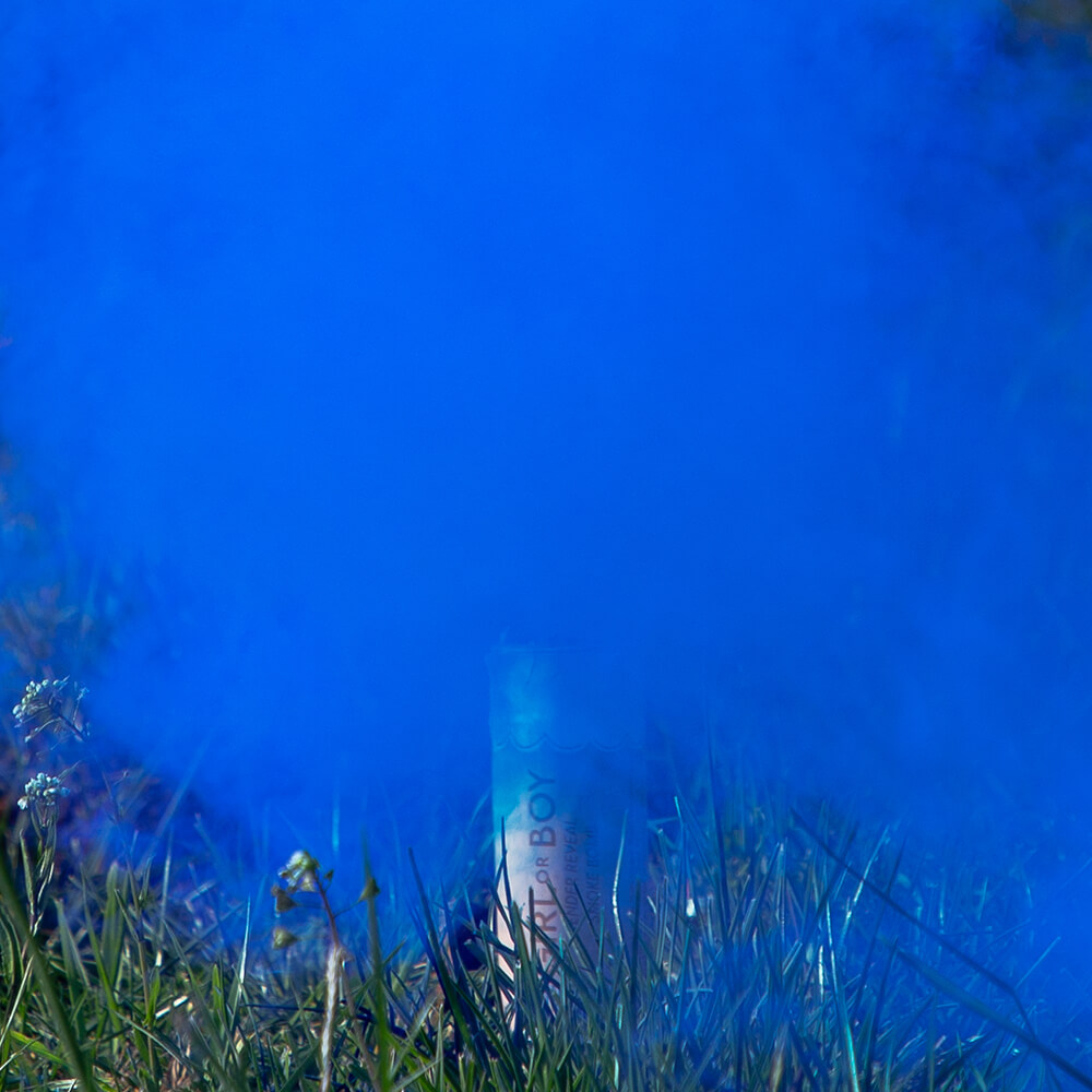 Rauchbombe Gender Reveal - It's a Boy, blau