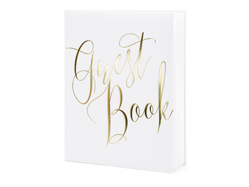 Gästebuch Weiß / Gold, 20x24,5cm, 22 Seiten