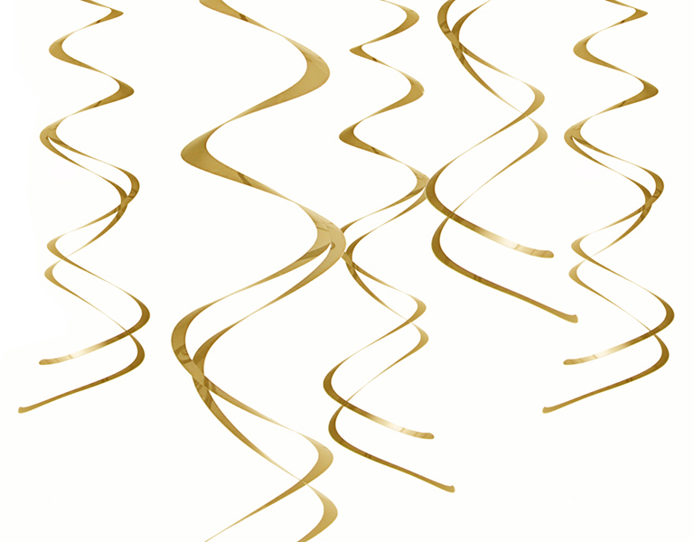 Spiralen hängend Gold 60 cm, 5 Stk.