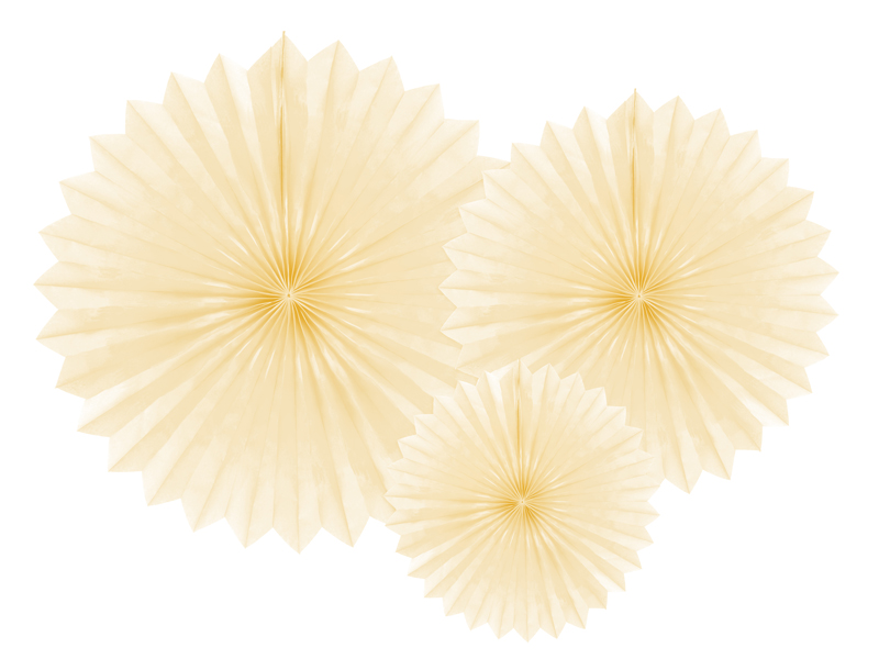 Fächer - Creme, 20 - 40cm, 3er Set