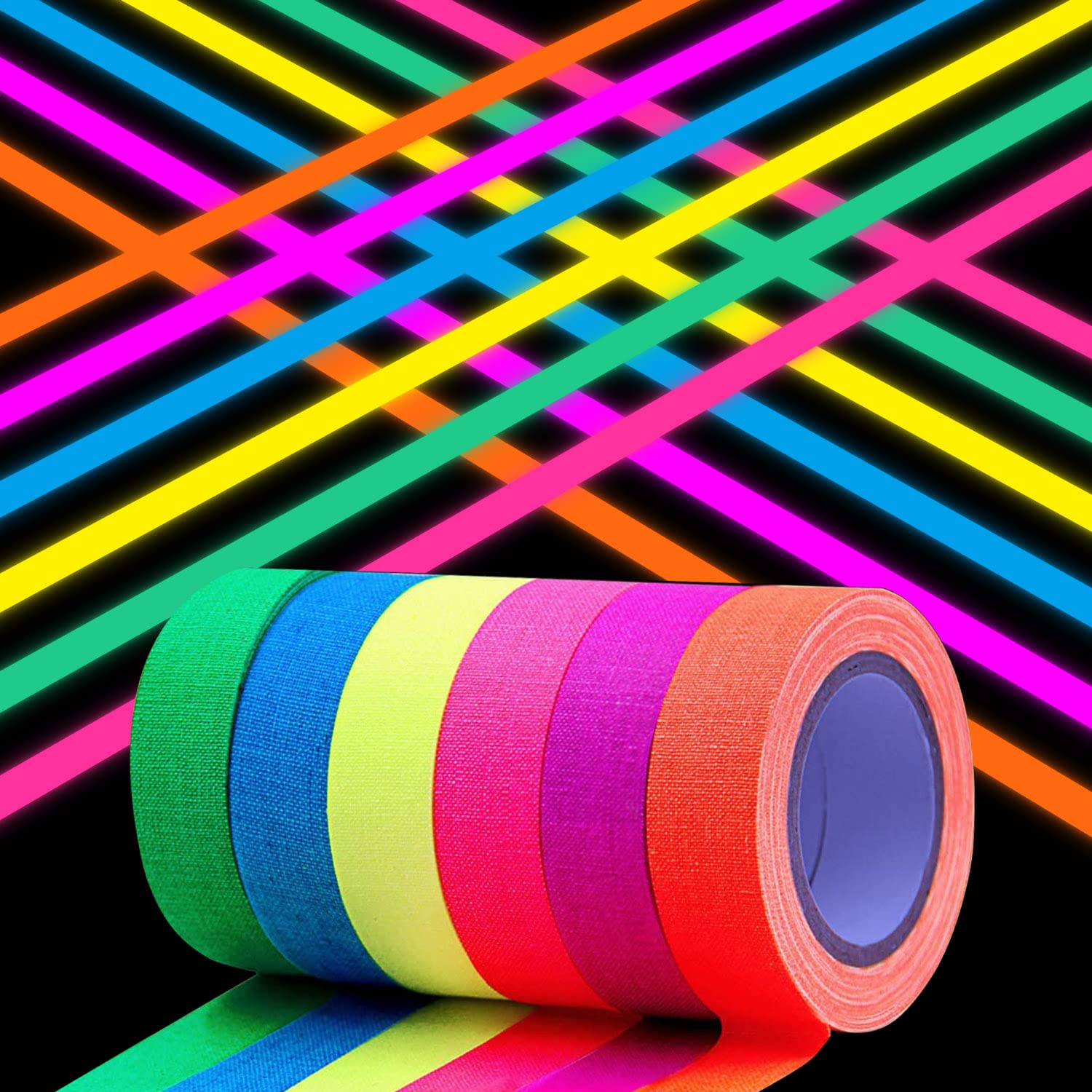 UV Klebeband 4 x 19mm x 25m, 4 x 50mm x 25m, 8er Set - Bunt