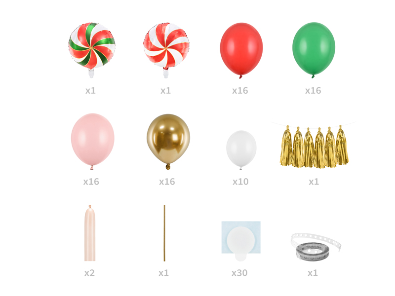 Ballongirlande Bonbons Mix, 170 x 155 cm