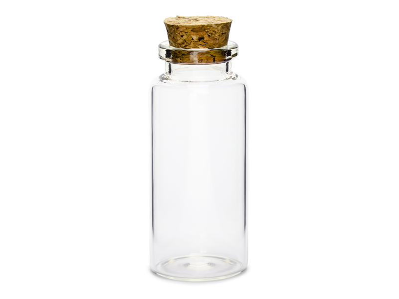 Glasflaschen mit Korken, 7,5 cm - 12er Set