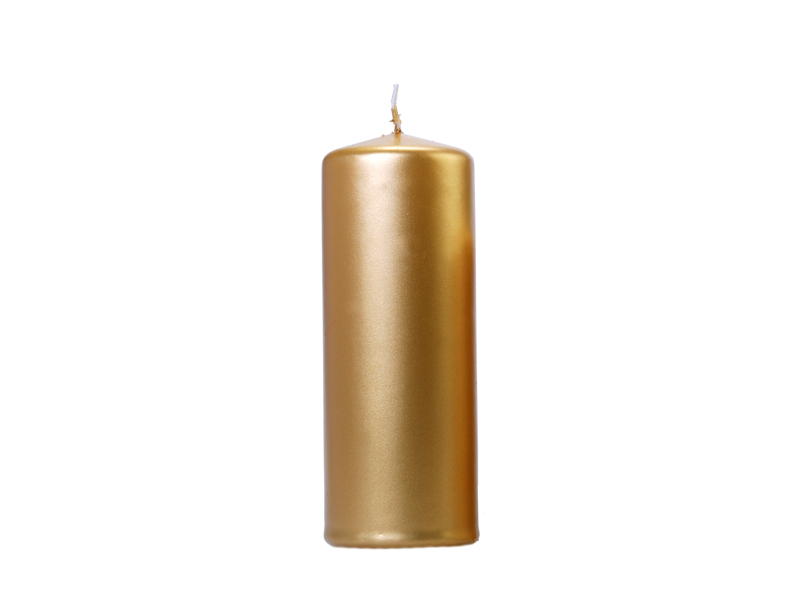 Stumpenkerze, Metallic Gold, 15 x 6 cm - 6er Set