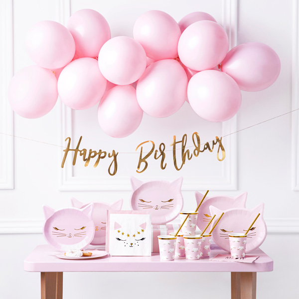 Geburtstag Pink Cat Partyset
