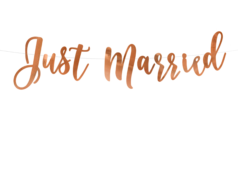 Banner, Just Married, roségold, 20 x 77 cm