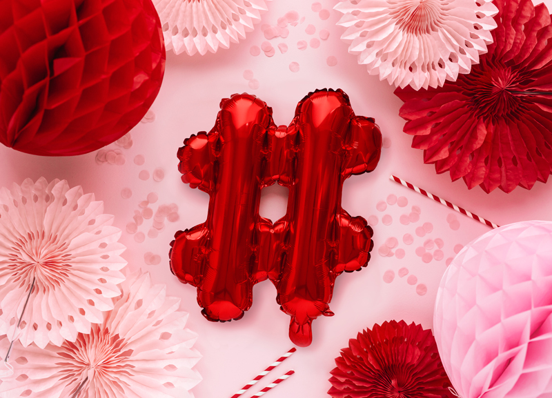 Folienballon "#" - Rot, 35cm