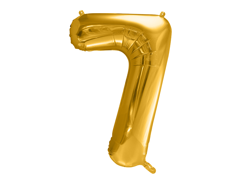 Folienballon Zahl 7, Gold 86cm