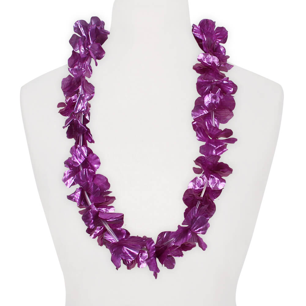 Blumenkette glänzend lila Länge: ca. 100 cm