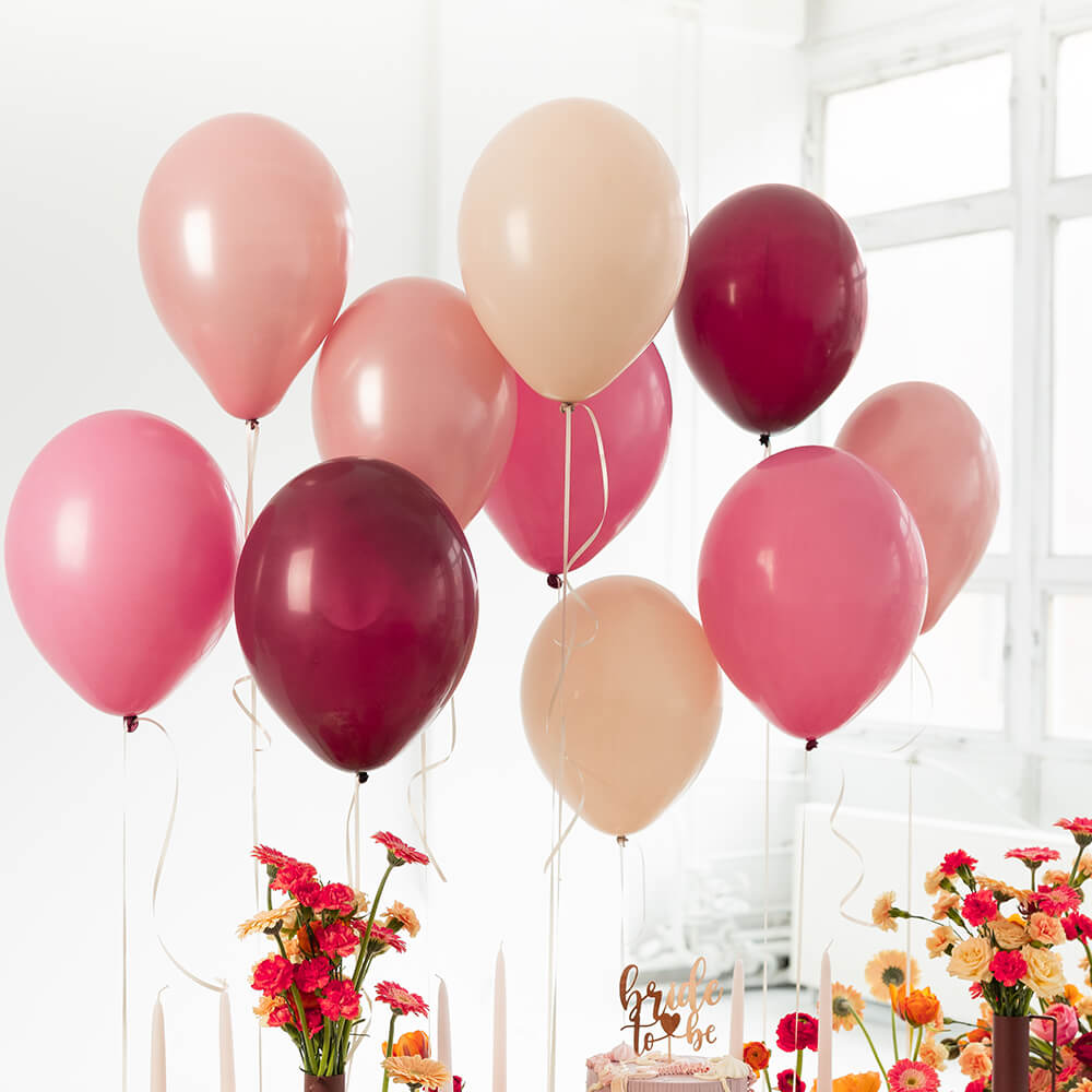 Luftballons Set , Plaume, Rosa, Alabaster 10-teilig