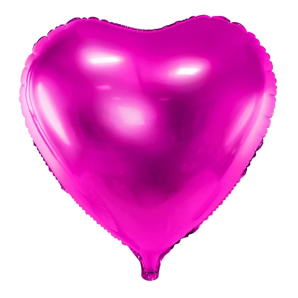 Folienballon Herz Metallic Dunkel Pink, 45cm