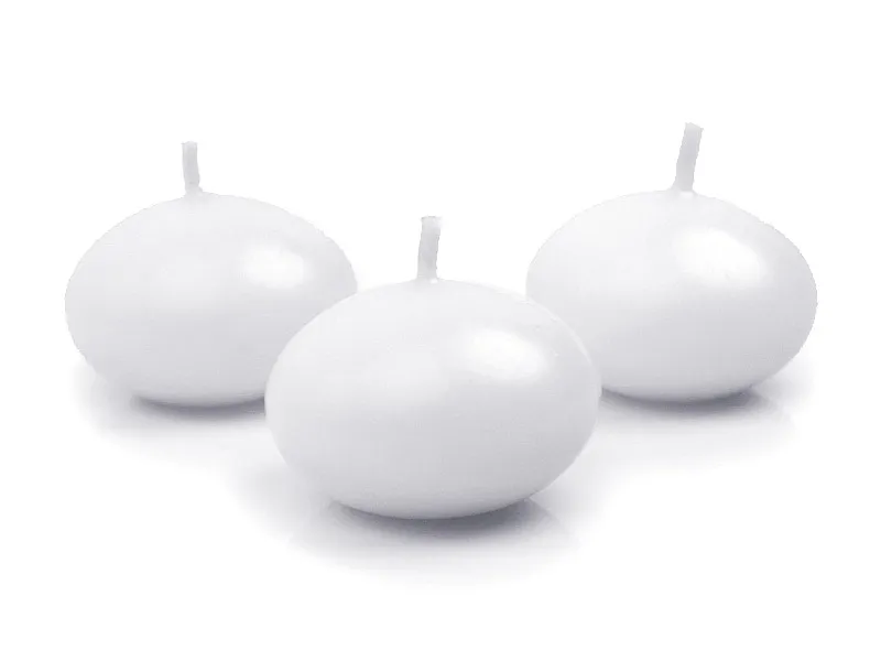 Schwimmkerze Matt Weiß, 4 cm - 50er Set