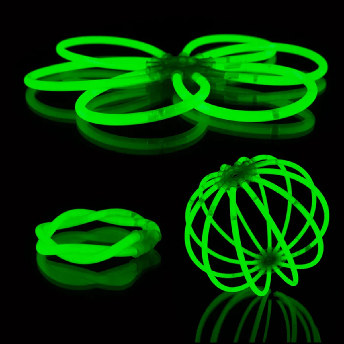 Knicklichter 100er Pack -mit 100 Verbindern, Grün