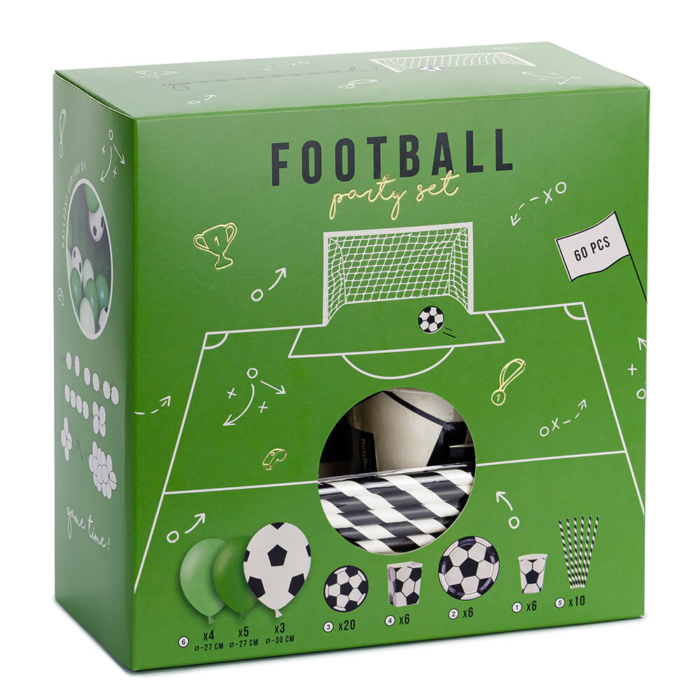 Partykoffer Fußball, für 6 Personen, 60 Teile