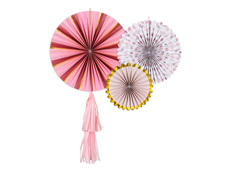 Fächer - "Floral", 23-40 cm. 3er Set
