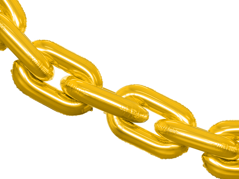 Ballongirlande Goldkette,  6,7m x 0,86 cm