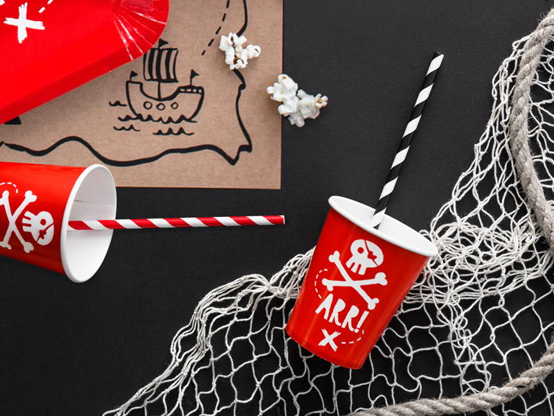 Becher Piratenparty rot 220ml, 6 Stk