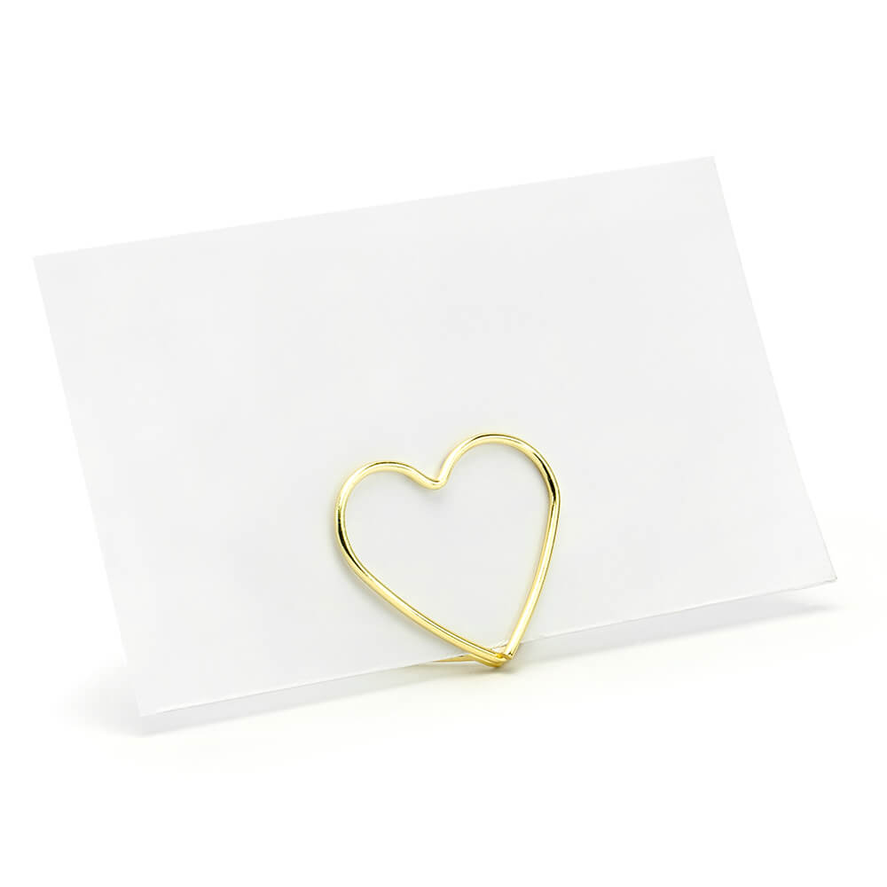 Tischkartenhalter Herzen, Gold, 2,5 cm - 10 Stk