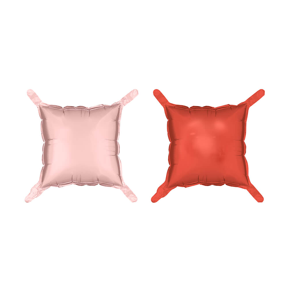 Folienballon Vorhang - 35 x 35 cm - doppelseitig Rosa-Rot 4 Stk.
