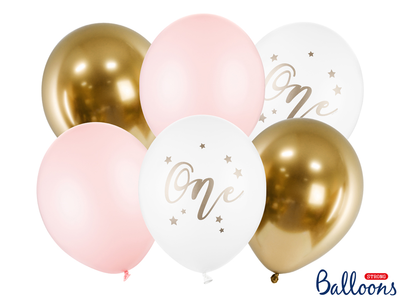 Luftballons ONE mix Rosa 30cm, 6 Stk