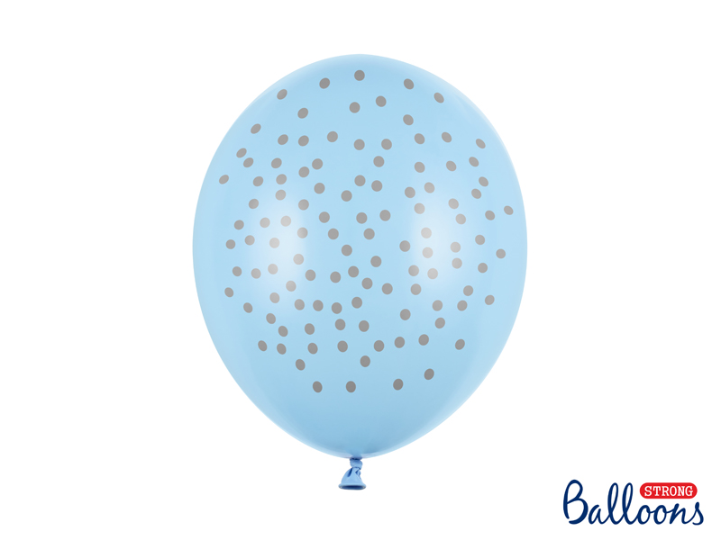 Luftballons Blau mit Punkten 30cm, 6 Stk