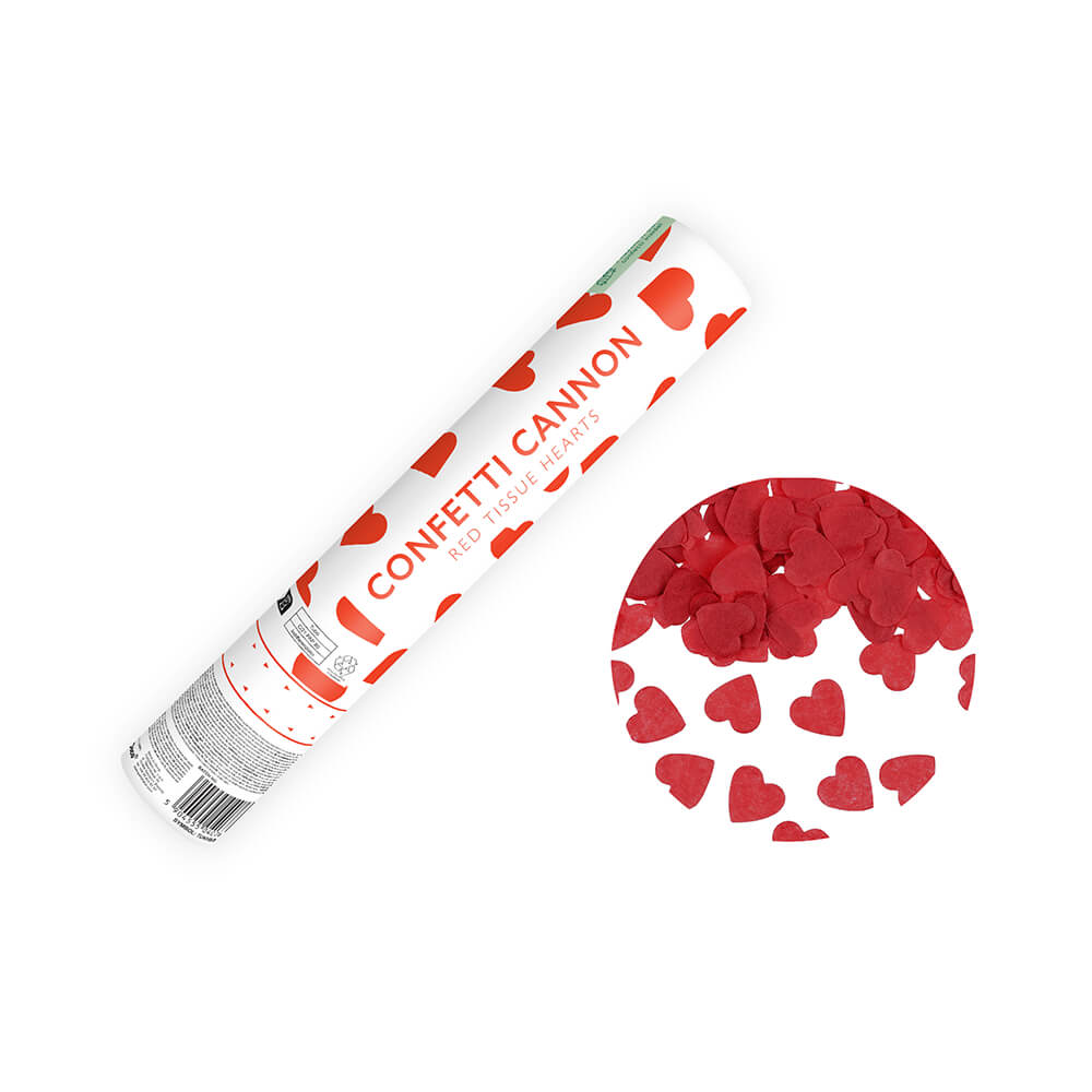 Party Popper rote Herzen 28 cm