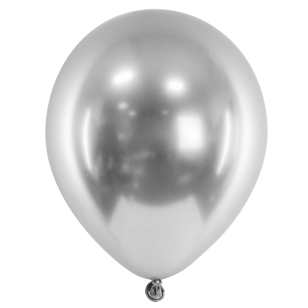 Glossy Balloons Glänzend Silber 46cm, 5 Stk