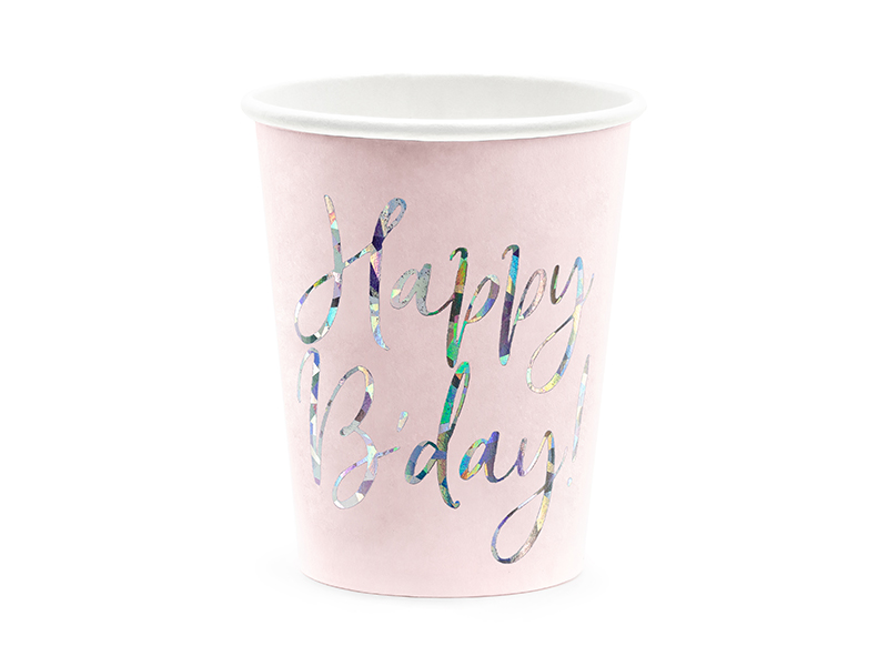 Pappbecher Happy B´day!  220ml, 6 Stk.