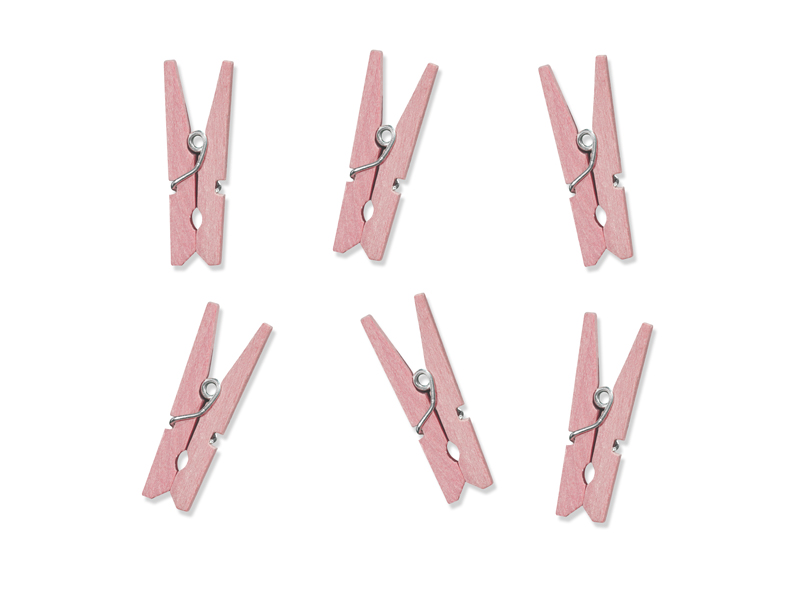 Deko-Klammern, Holz, rosa 20 Stk