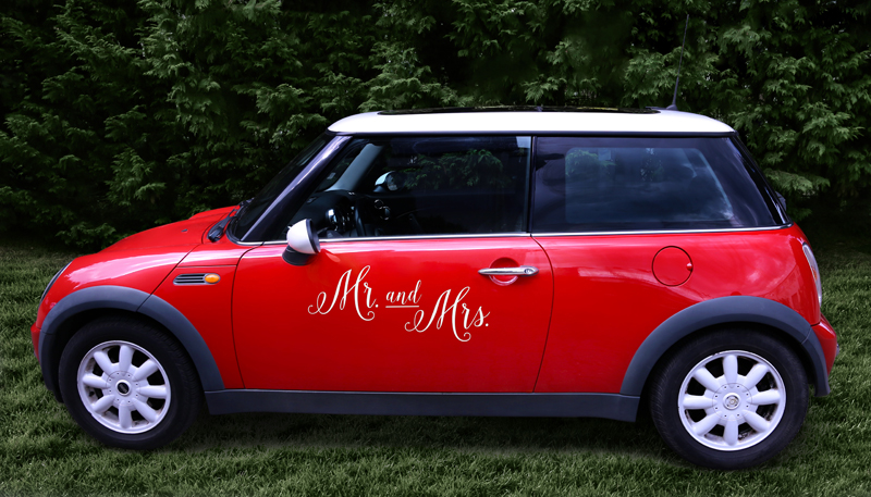 Autoaufkleber - Mr. und Mrs.