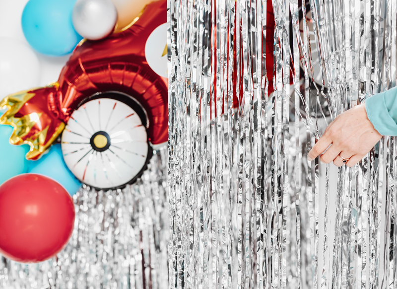 Partyvorhang silber, 100x200 cm
