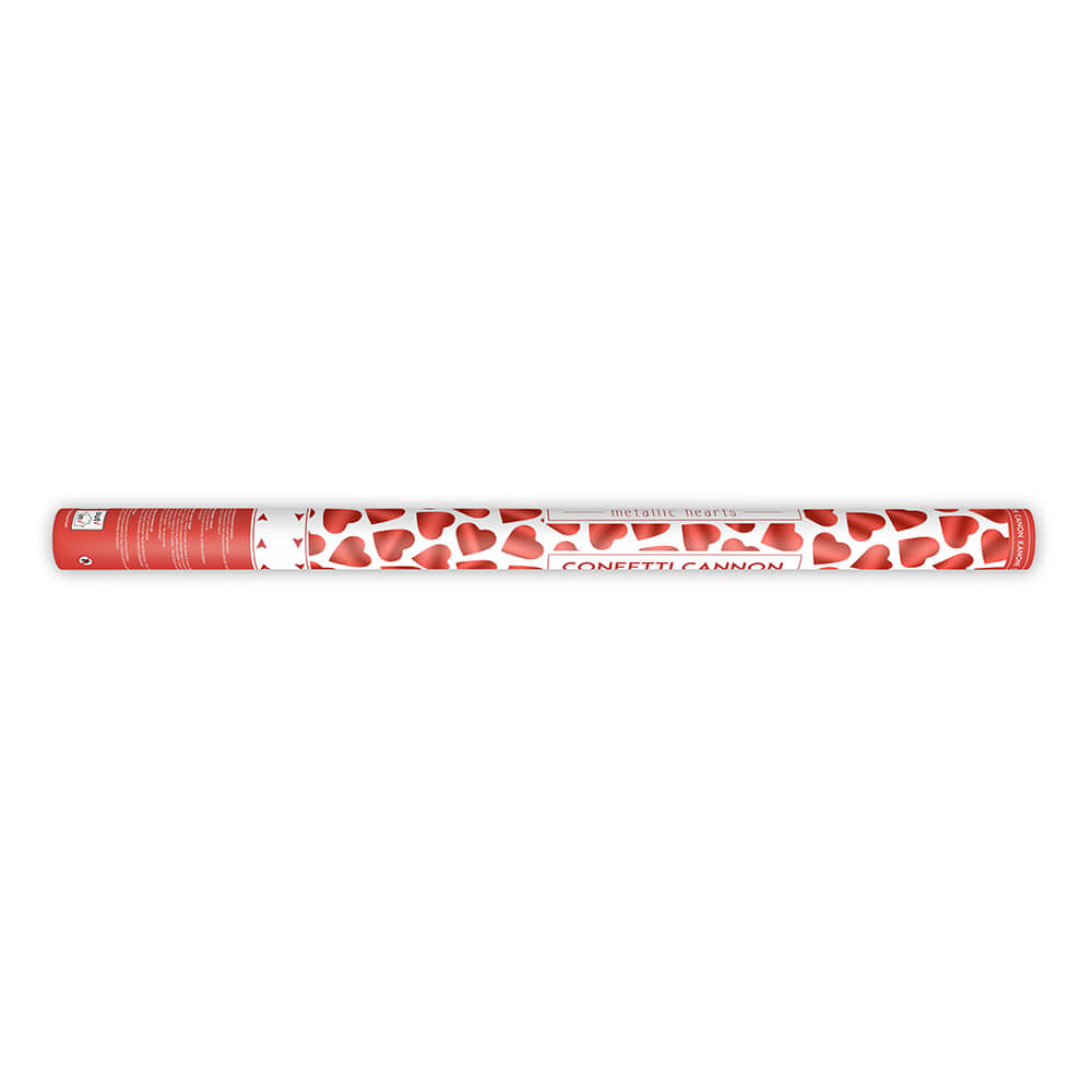 Party Popper Rotmetallic Herzen 80cm