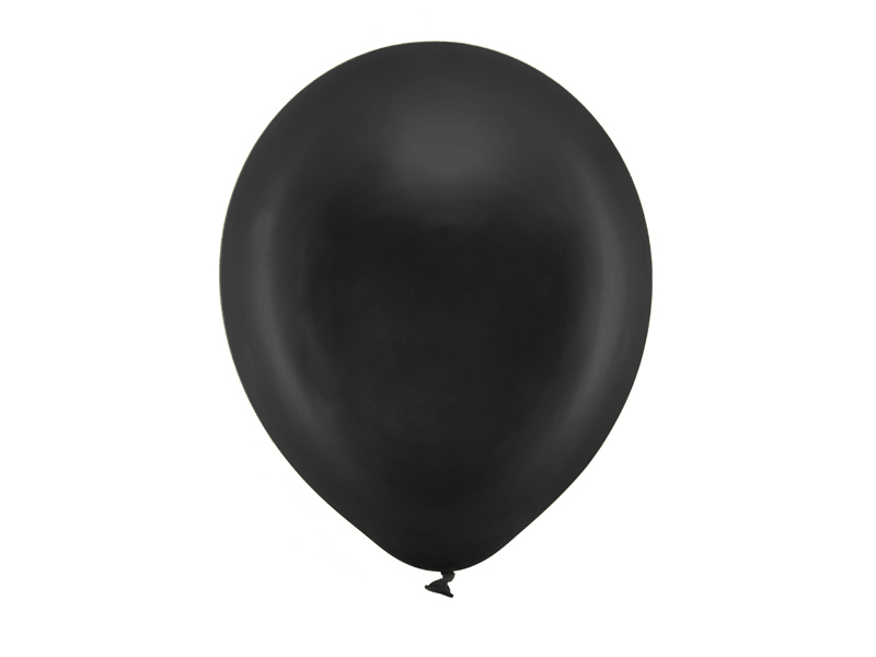10x Luftballon, Schwarz-Metallic, 30 cm