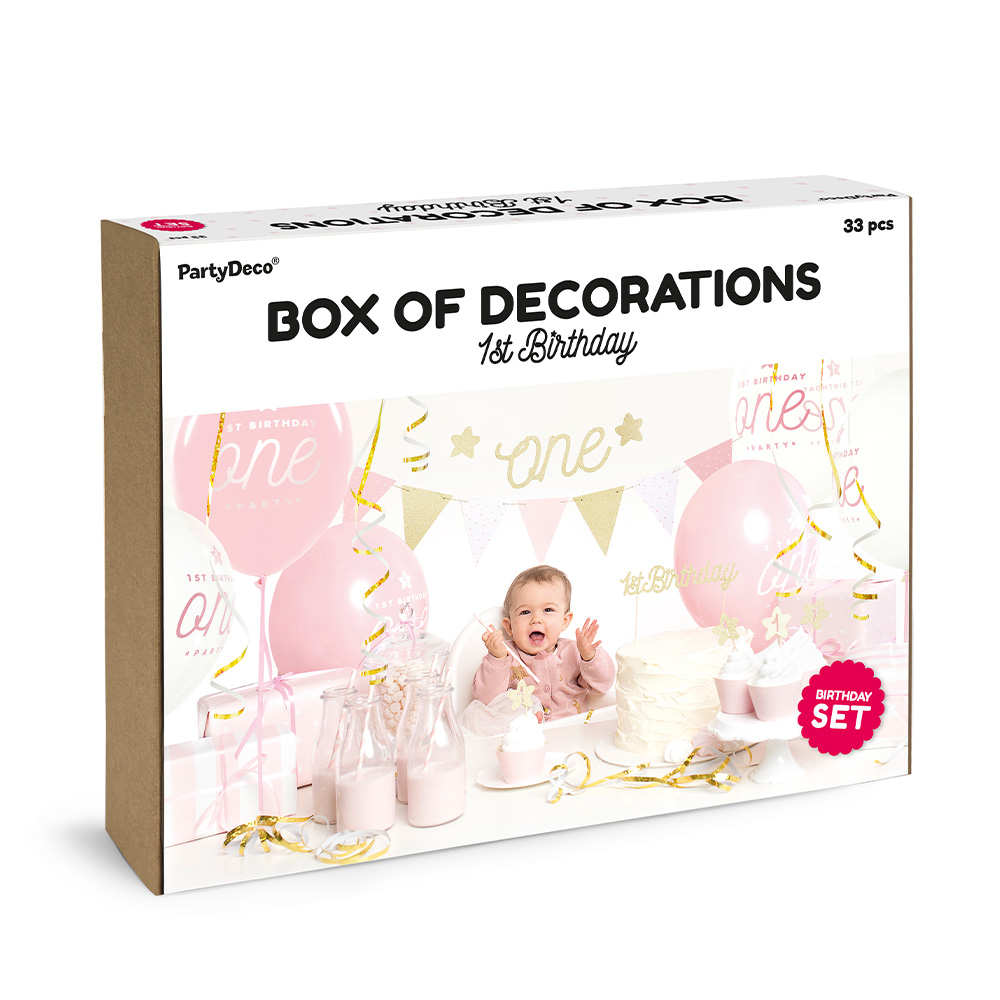 1. Geburtstag Rosa / Gold Partyset